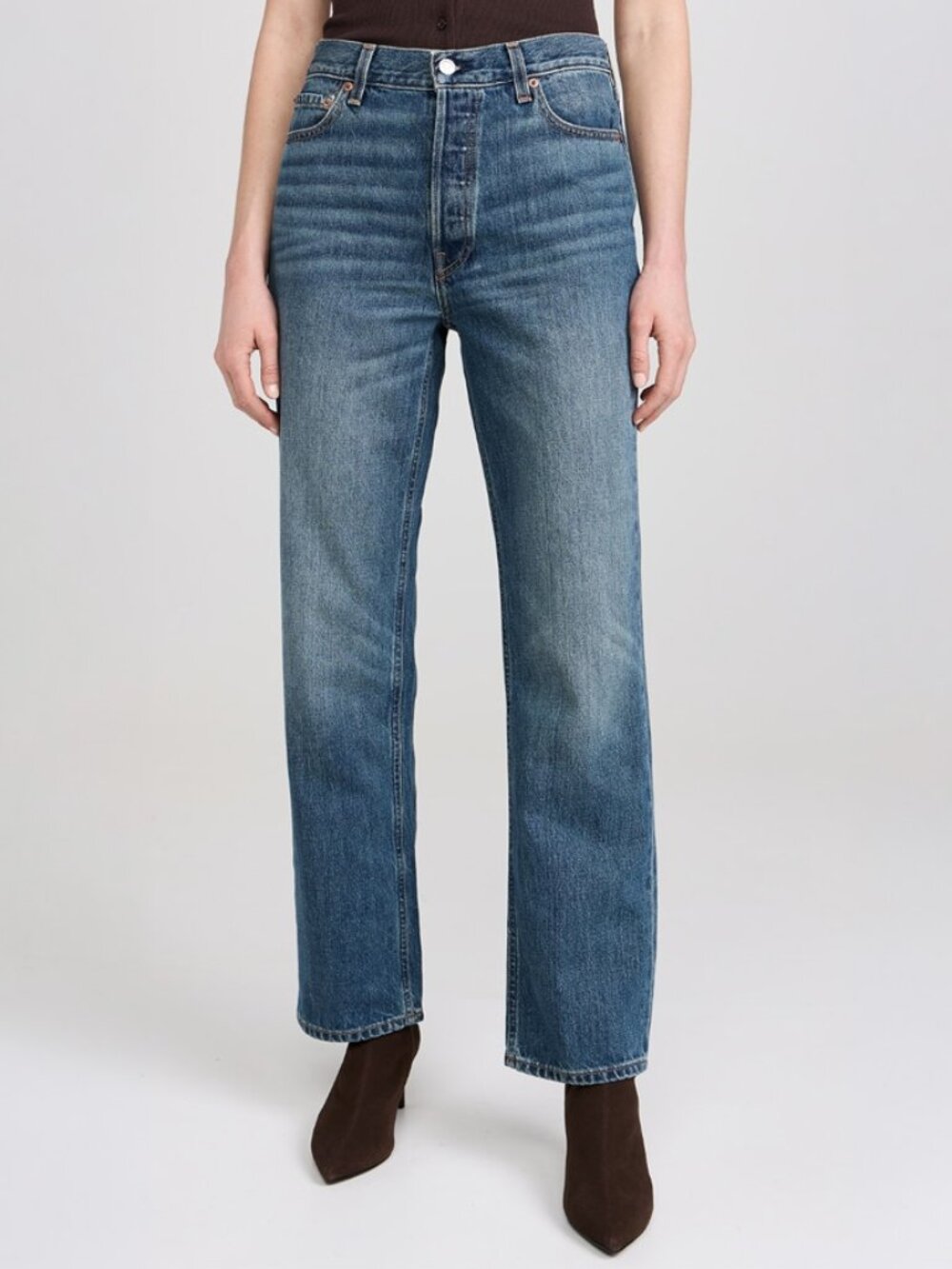 Alex Mill Bev Relaxed Straight Jeans in Vintage Dark Indigo Size 27